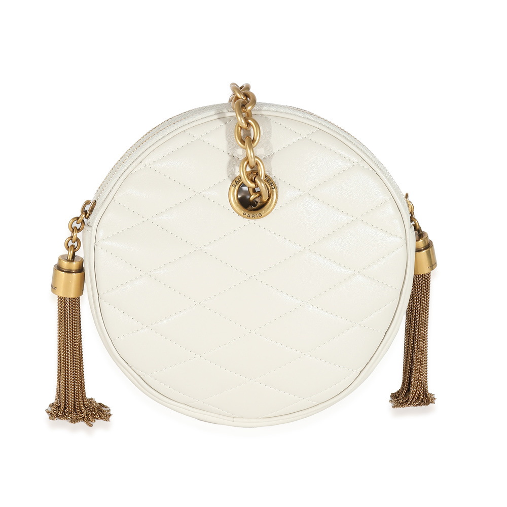 Saint Laurent Crema Soft Quilted Lambskin Le Maillon Round Tassel Chain Bag - Picture 3 of 8